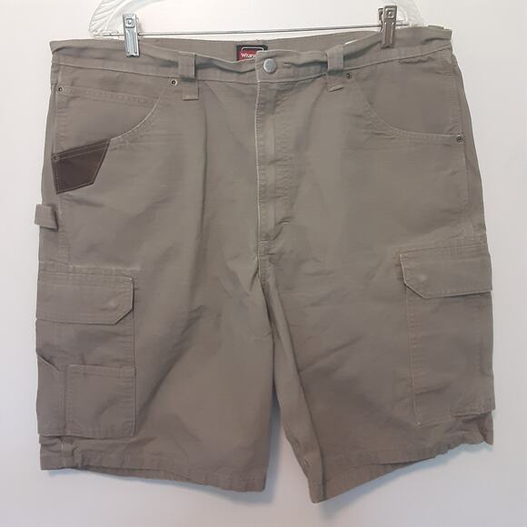 Wrangler Shorts Mens 40 Beige Cargo Casual Ripstop Chore Summer Workwear Outdoor - Picture 1 of 11